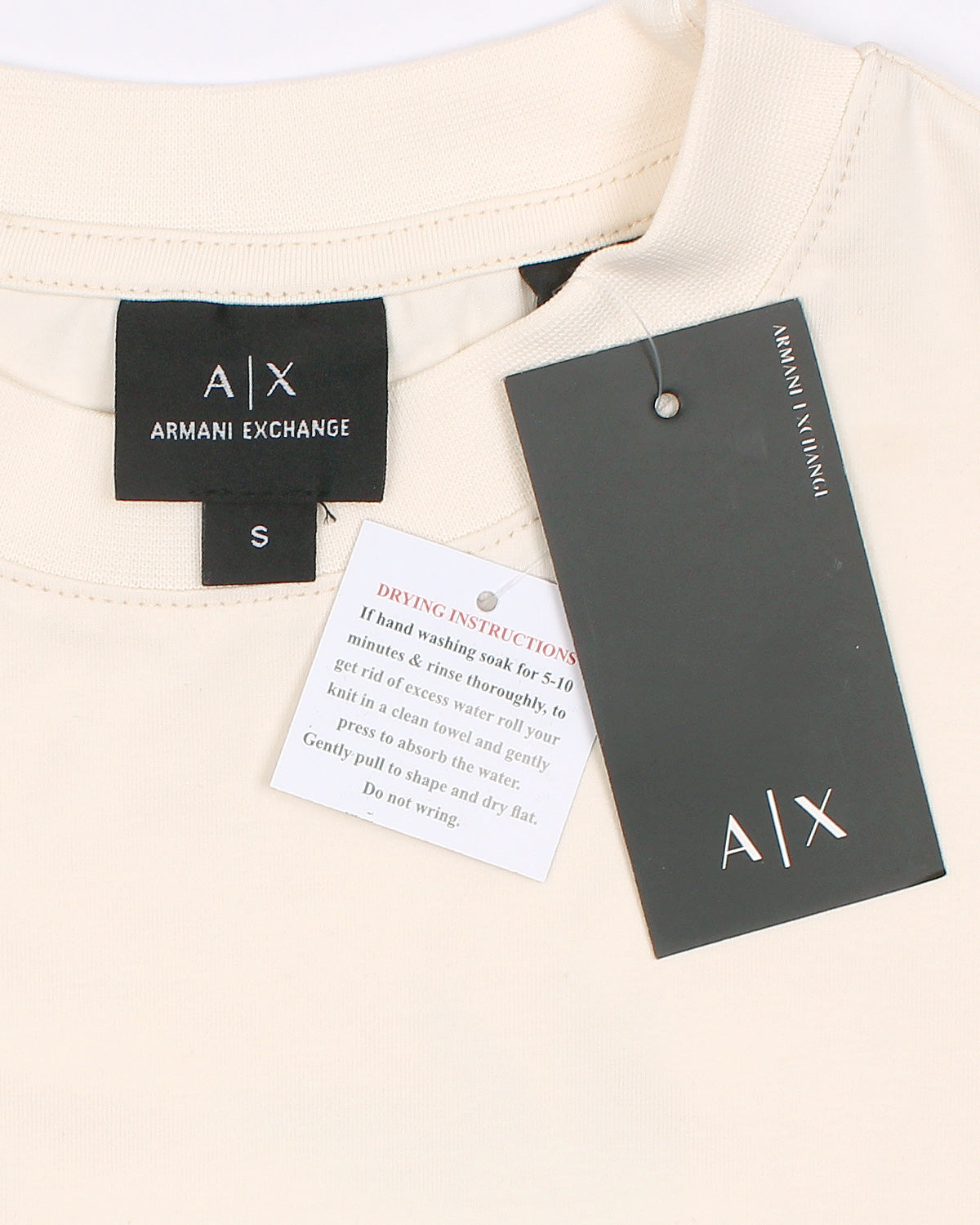 A-X Men's Oversized Logo Embroidered T-Shirt – Off-White