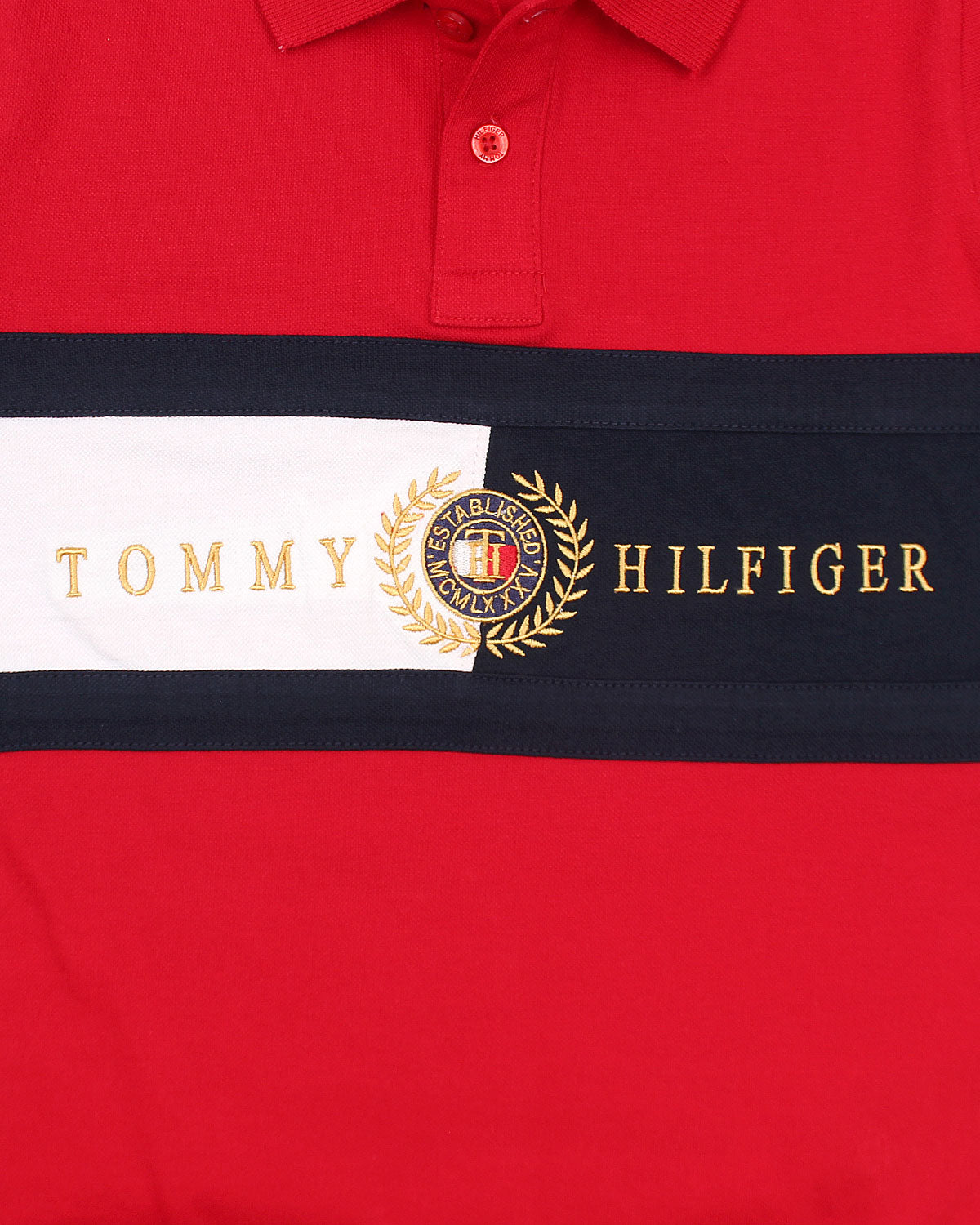 Exclusive Tommy Kids Block Polo - Red