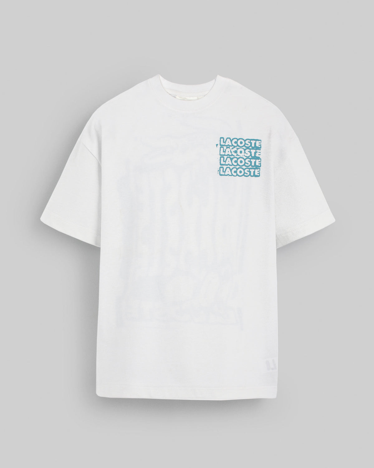 Lac. Oversized Front Back Men Tee - White