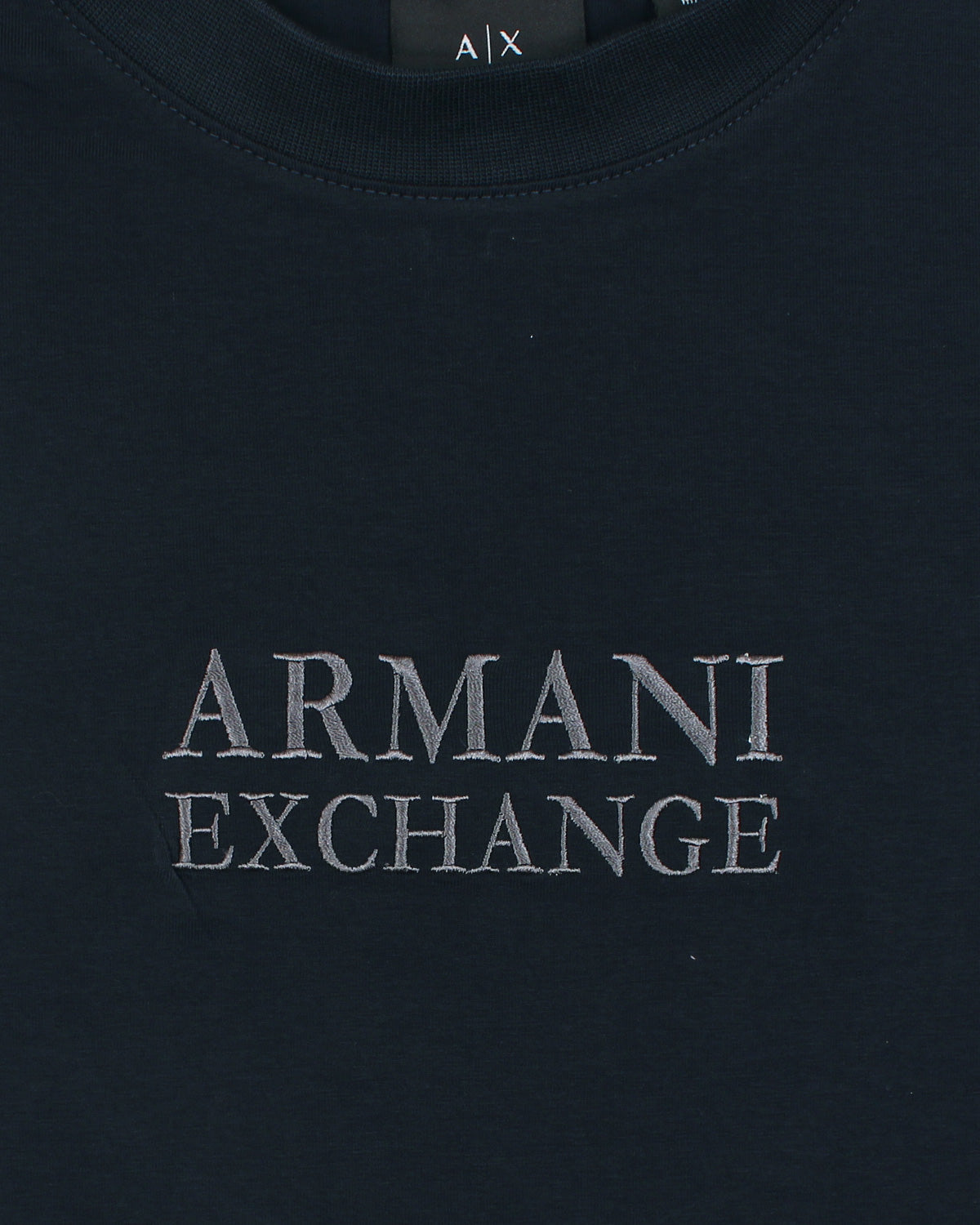 A-X Men's Oversized Logo Embroidered T-Shirt – Navy Blue