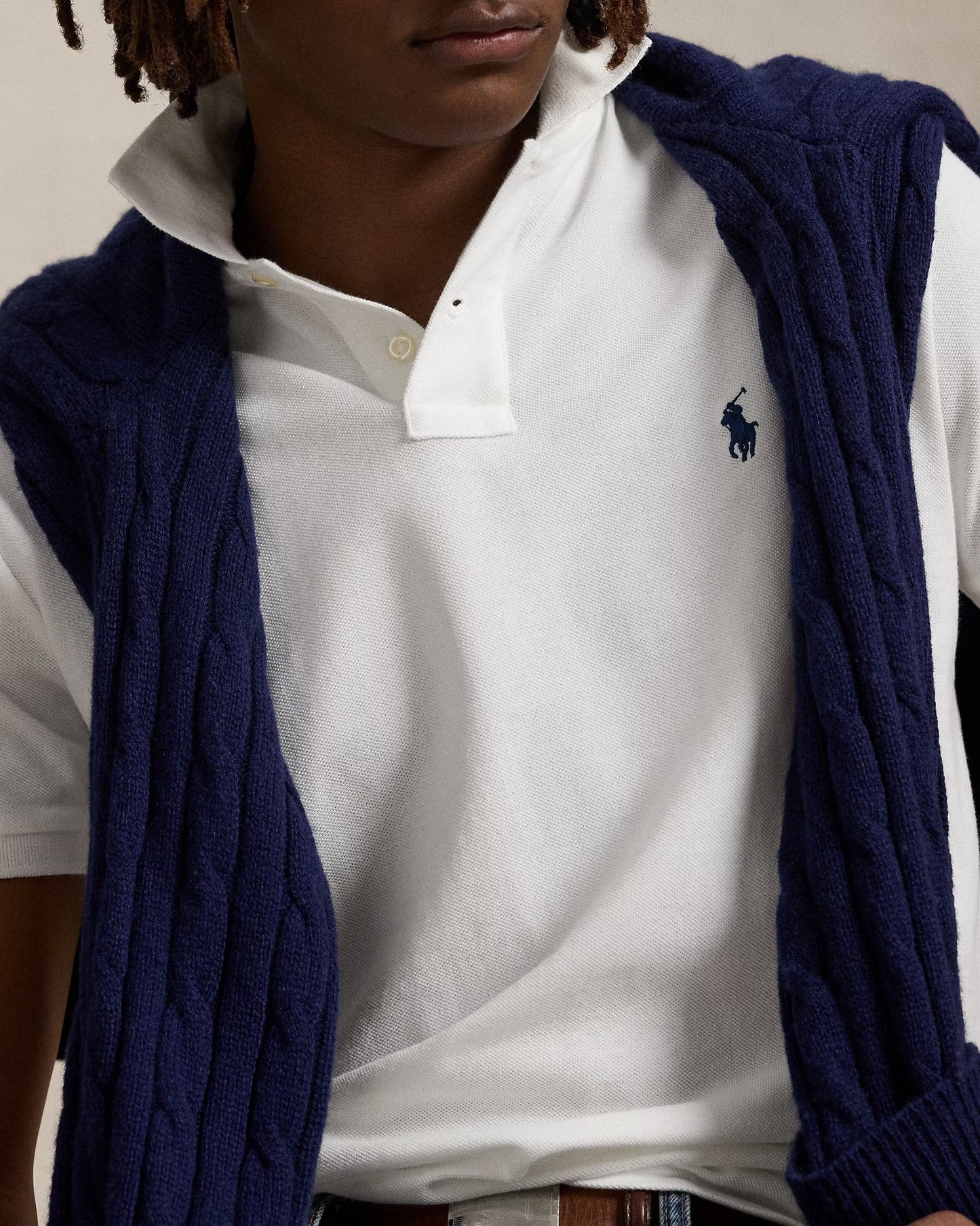 Iconic Mesh Men Polo Shirt - White