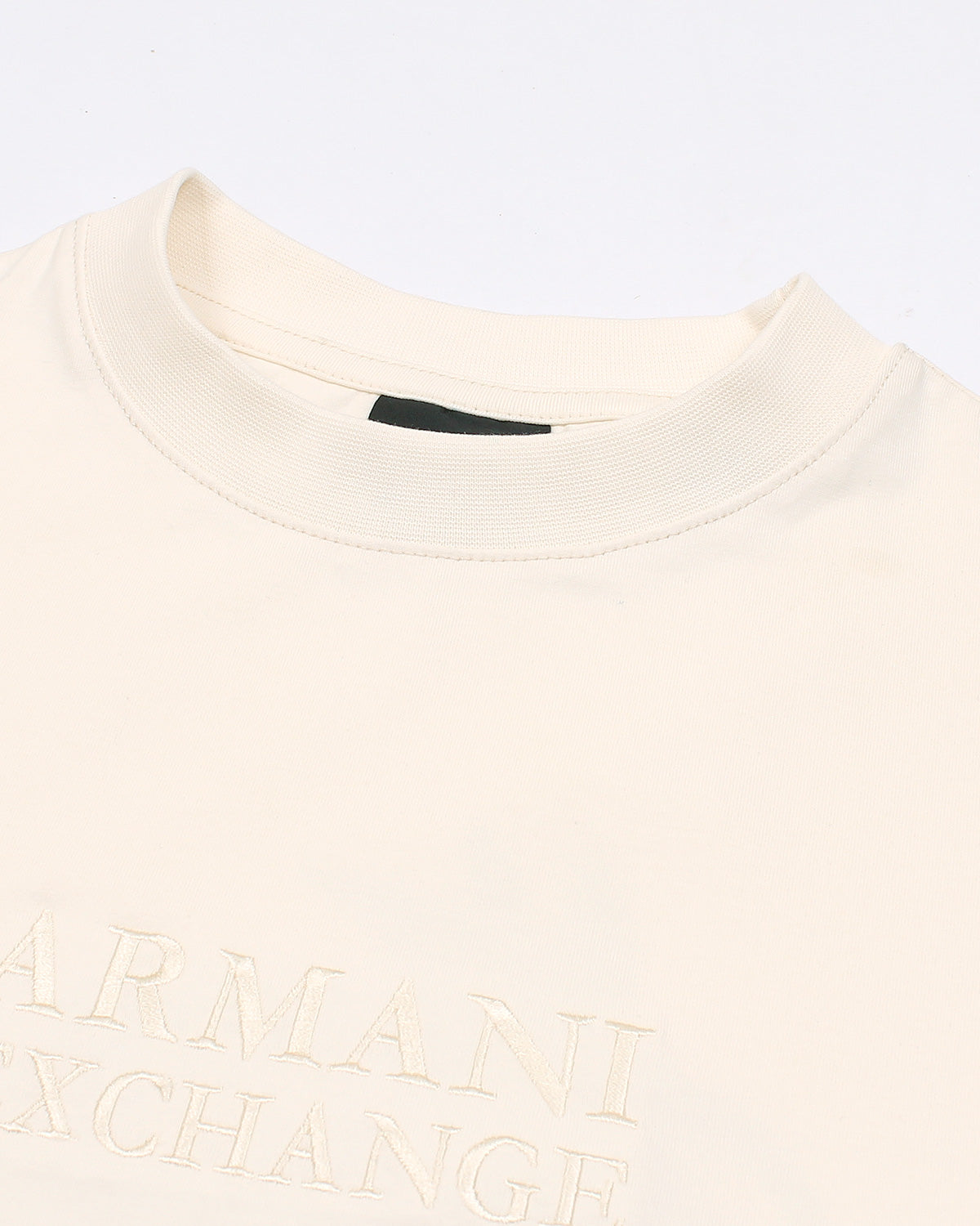 A-X Men's Oversized Logo Embroidered T-Shirt – Off-White