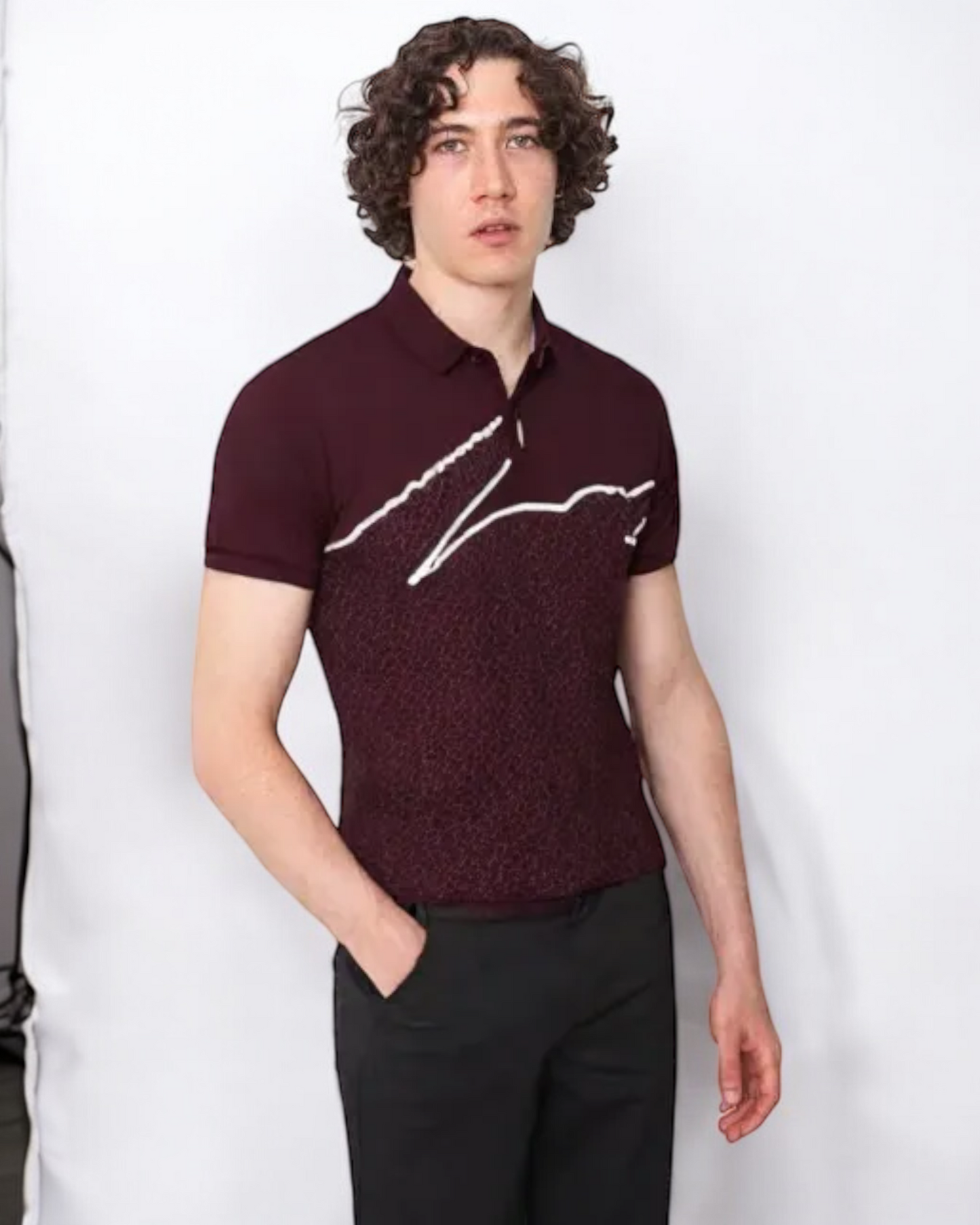 Premium Lc/st All Over Polo - Maroon