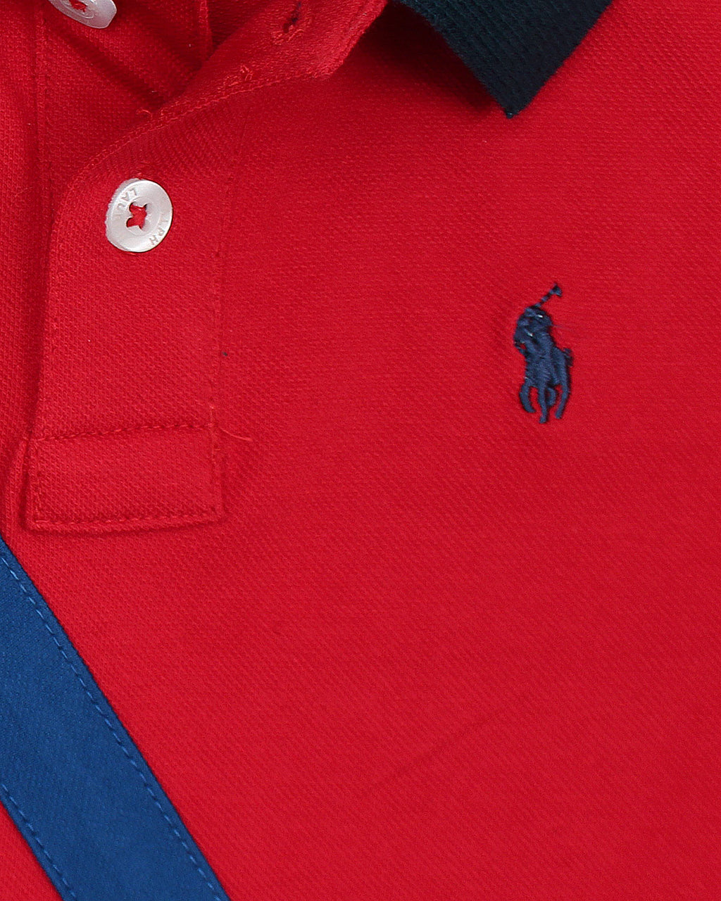 Premium R/L Kids Stripe Motive Polo - Red
