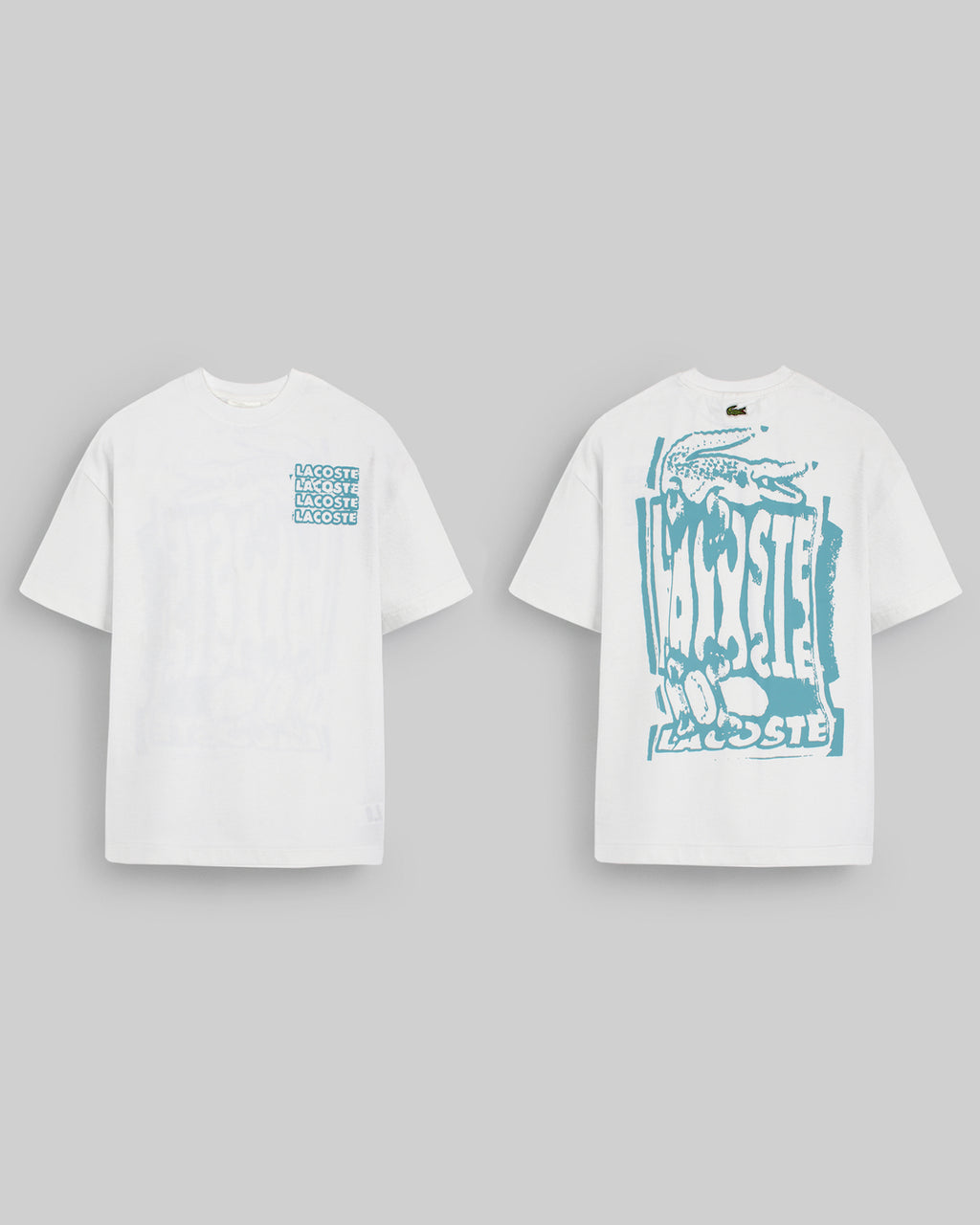 Lac. Oversized Front Back Men Tee - White