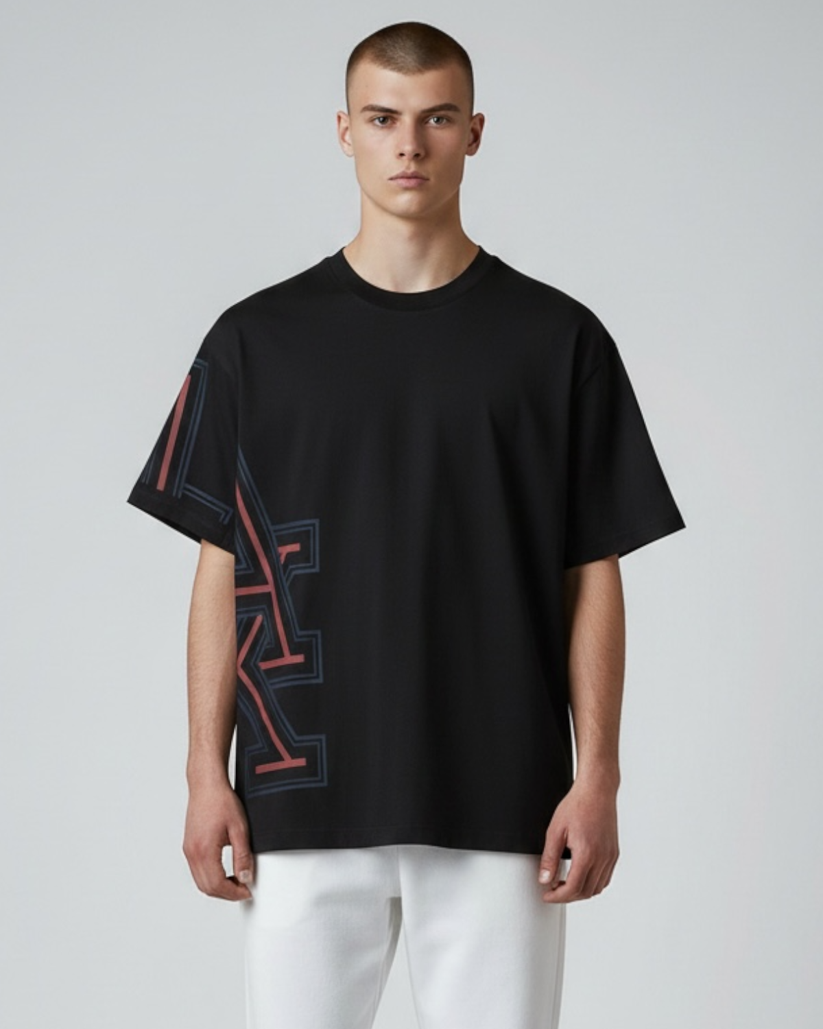 Men's A-X Side Graphic T Shirt - Black