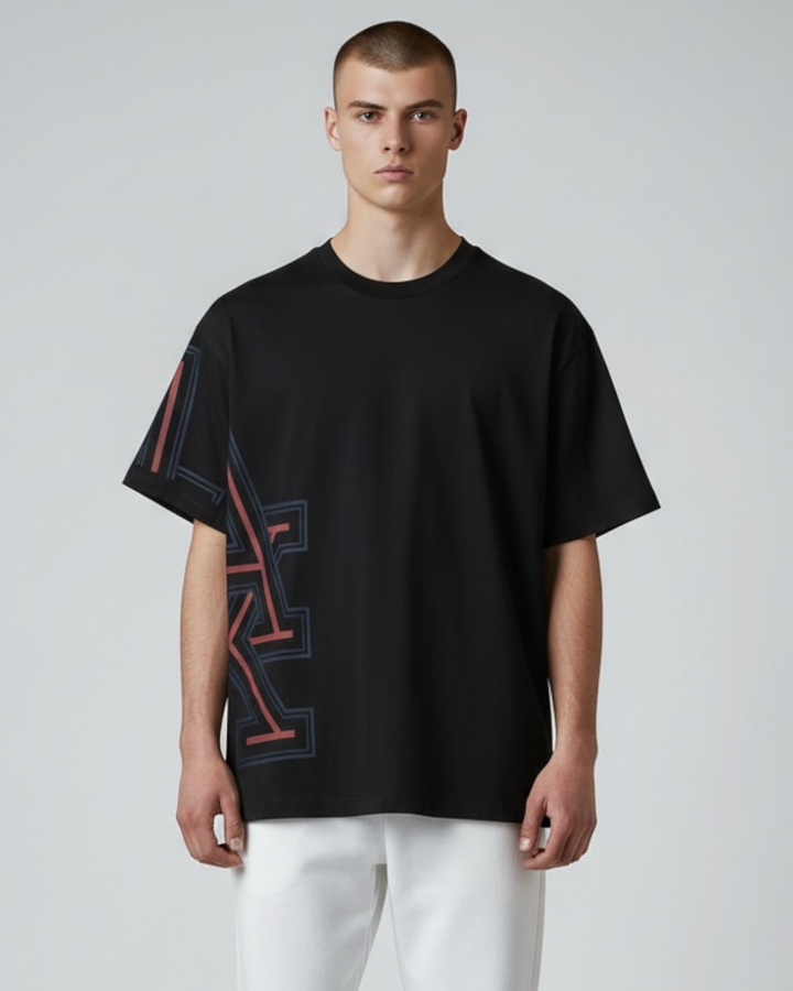 Men's A-X Side Graphic T Shirt - Black