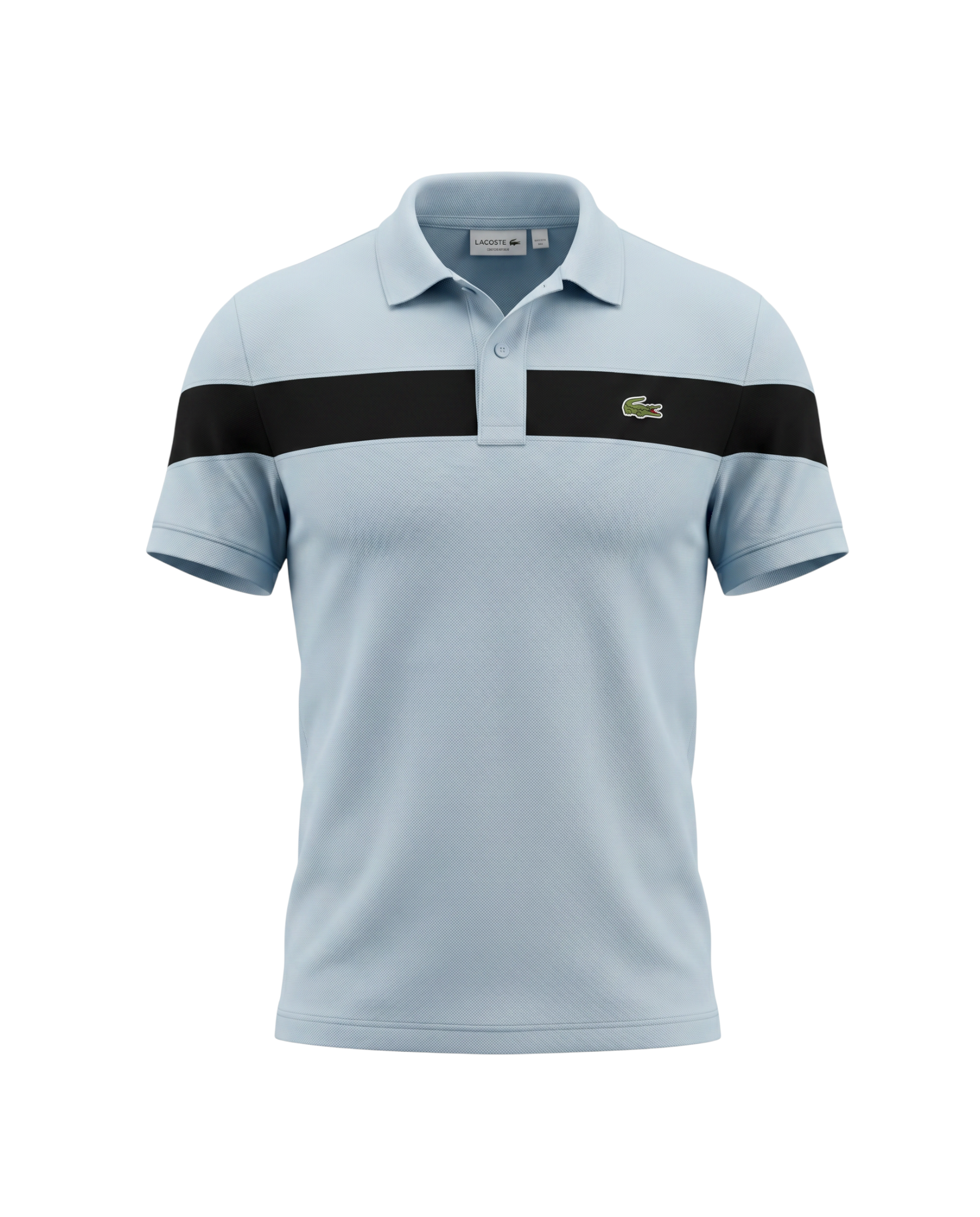 Men's Lac. Contrast Polo Shirt - Sky Blue