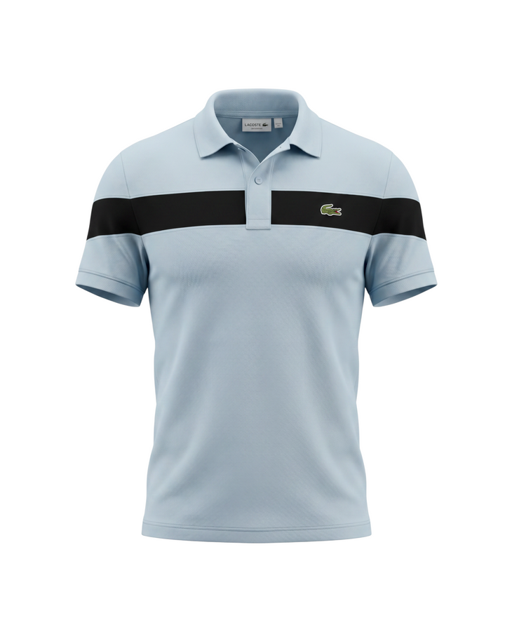 Men's Lac. Contrast Polo Shirt - Sky Blue