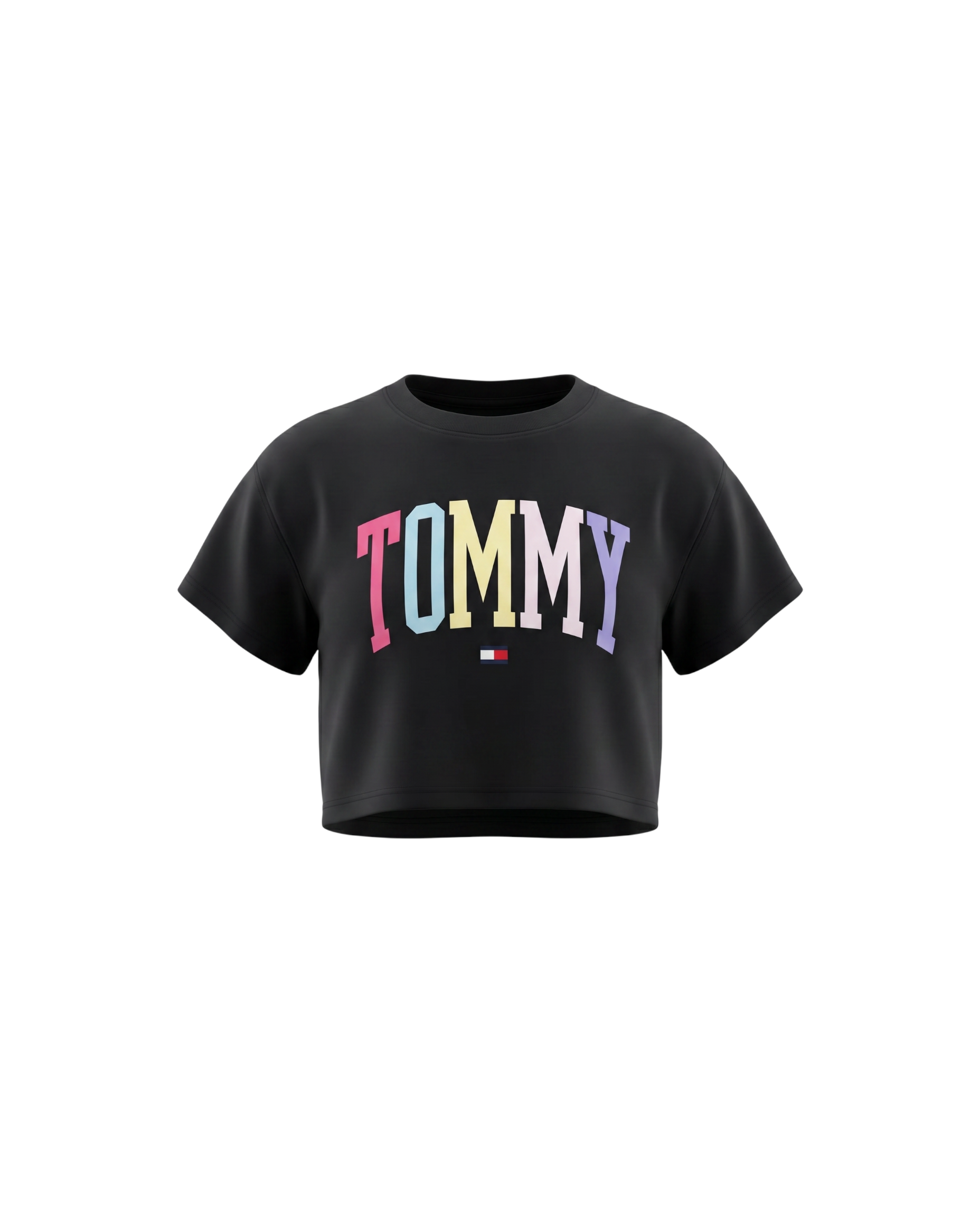 Baby Girls Cropped Tom. T Shirt - Black