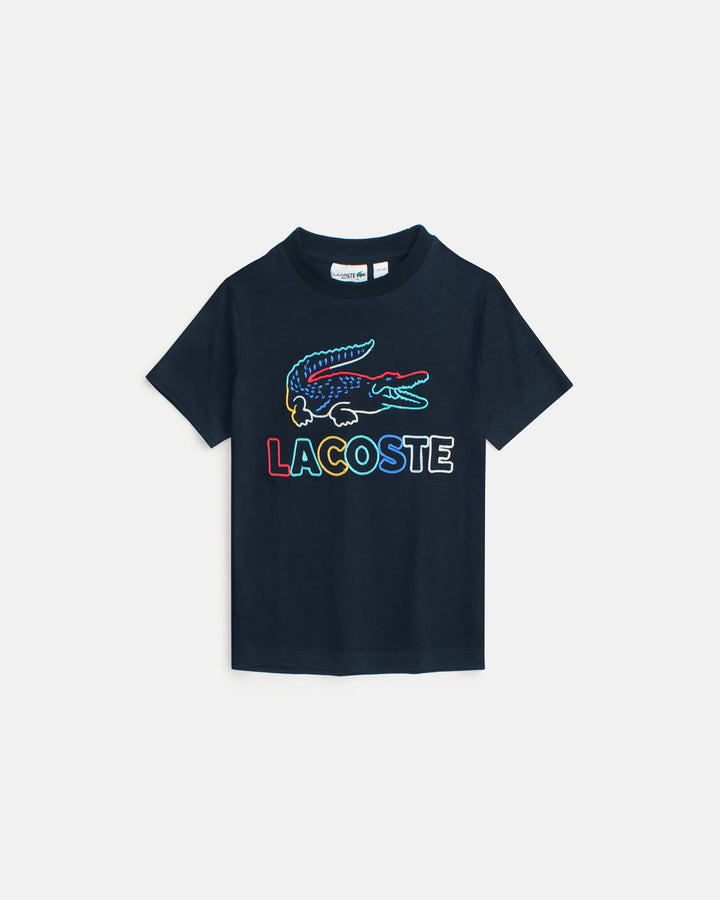 Kids Lac. Multi Logo T Shirt - Navy Blue