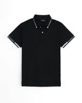 A-X Collar Design Polo - Black
