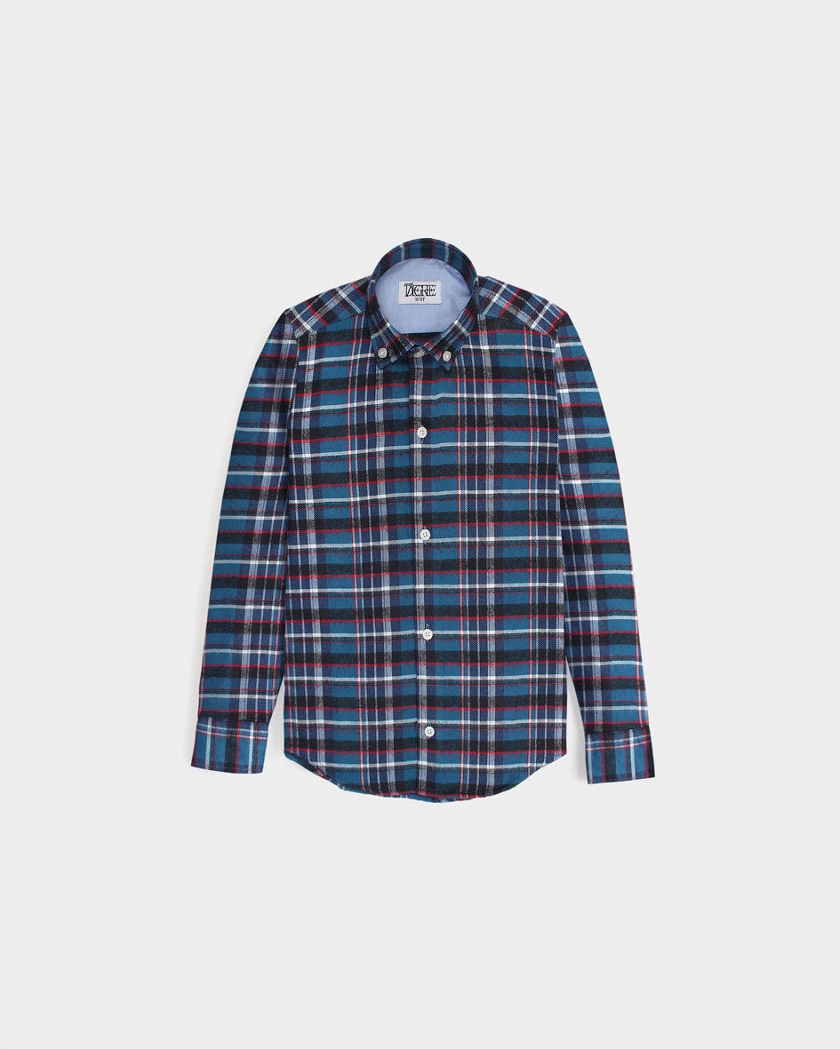 Kids Woven Checkered Shirt - Blue