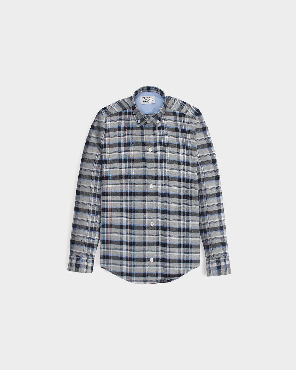 Kids Woven Checkered Shirt - Grey