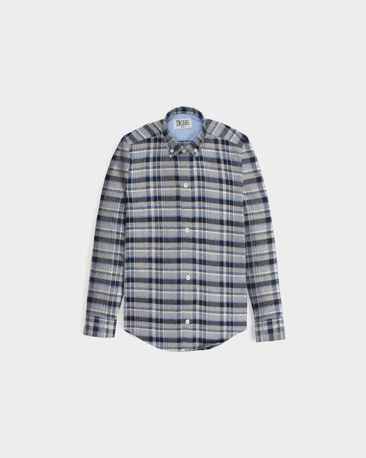 Kids Woven Checkered Shirt - Grey