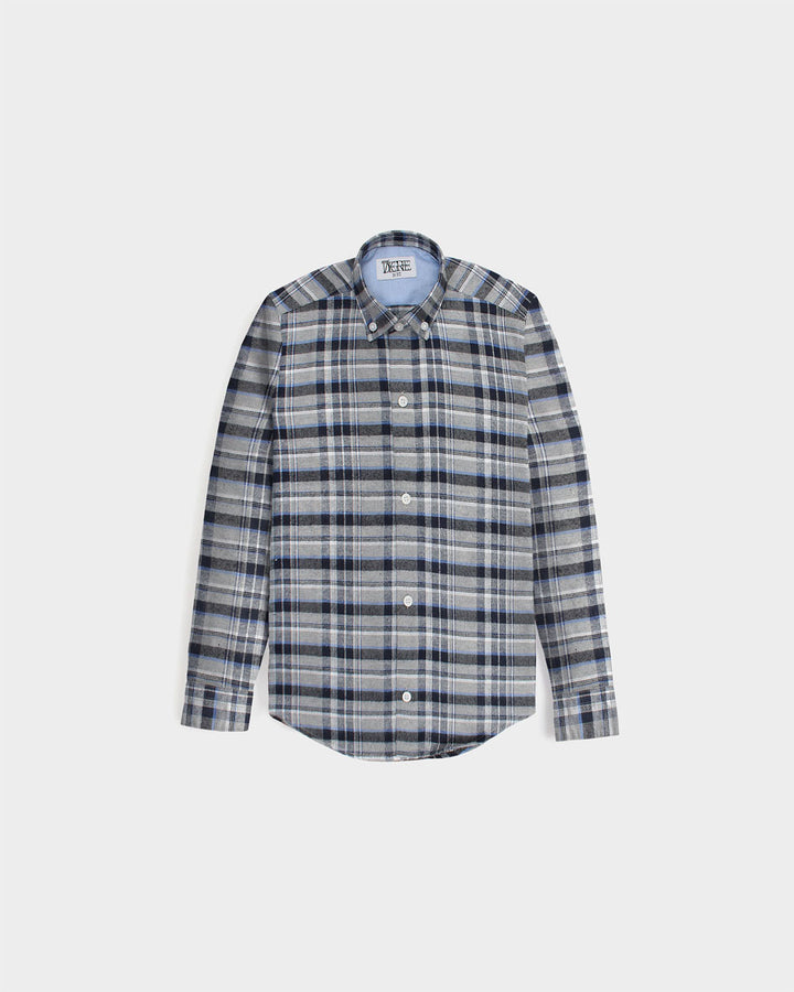 Kids Woven Checkered Shirt - Grey