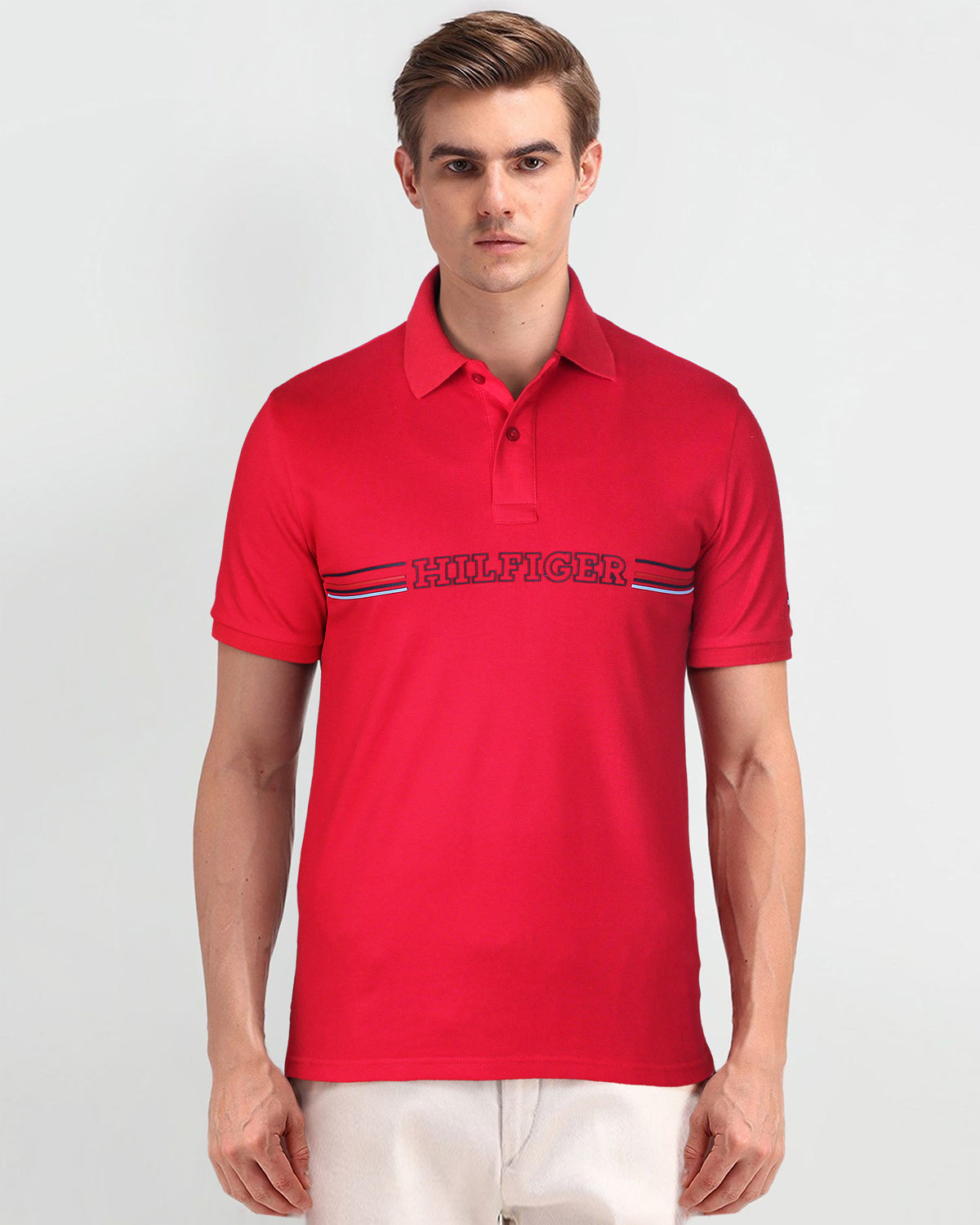Exclusive Hilfiger Stripe Polo - Red