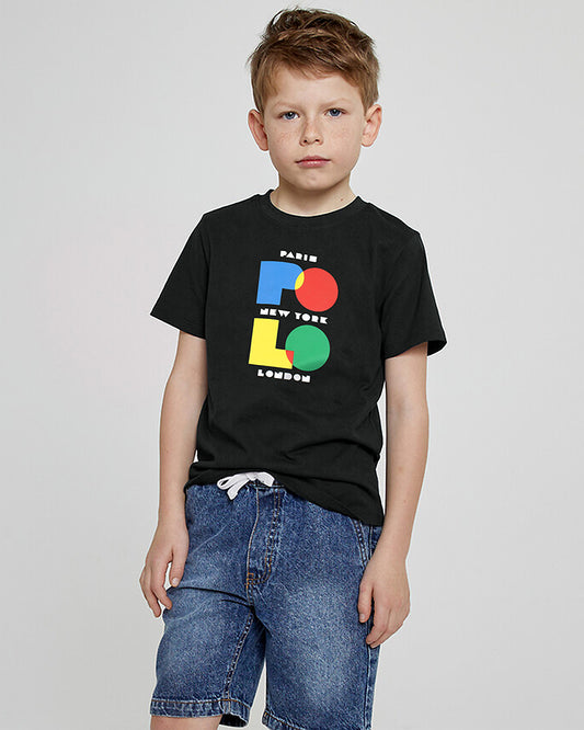 Exclusive Multi Polo Kids Tee - Black