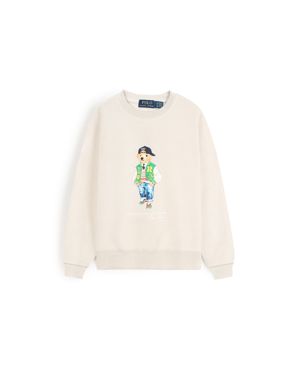 Kids Iconic Green Bear Sweat - Off White