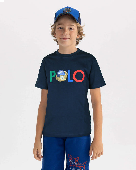 Exclusive Kids Polo Bear Tee - Navy Blue