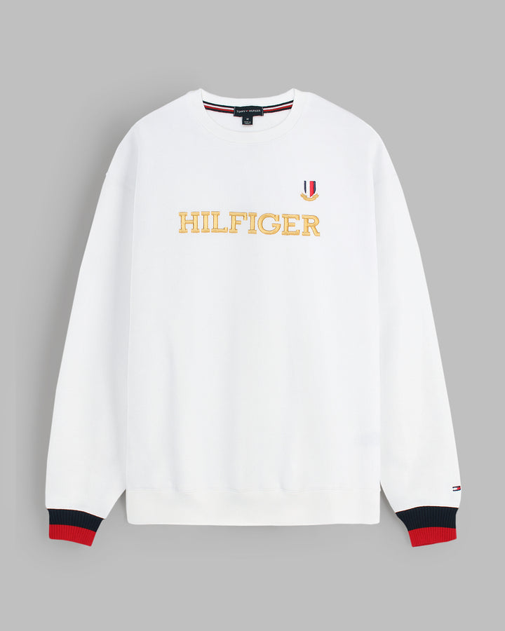 Premium Mens Flag Tommy Sweat - White