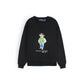 Kids Iconic Green Bear Sweat - Black