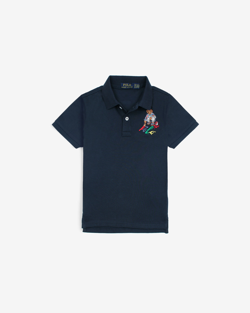 Premium Kids Color Bear Polo - Navy Blue