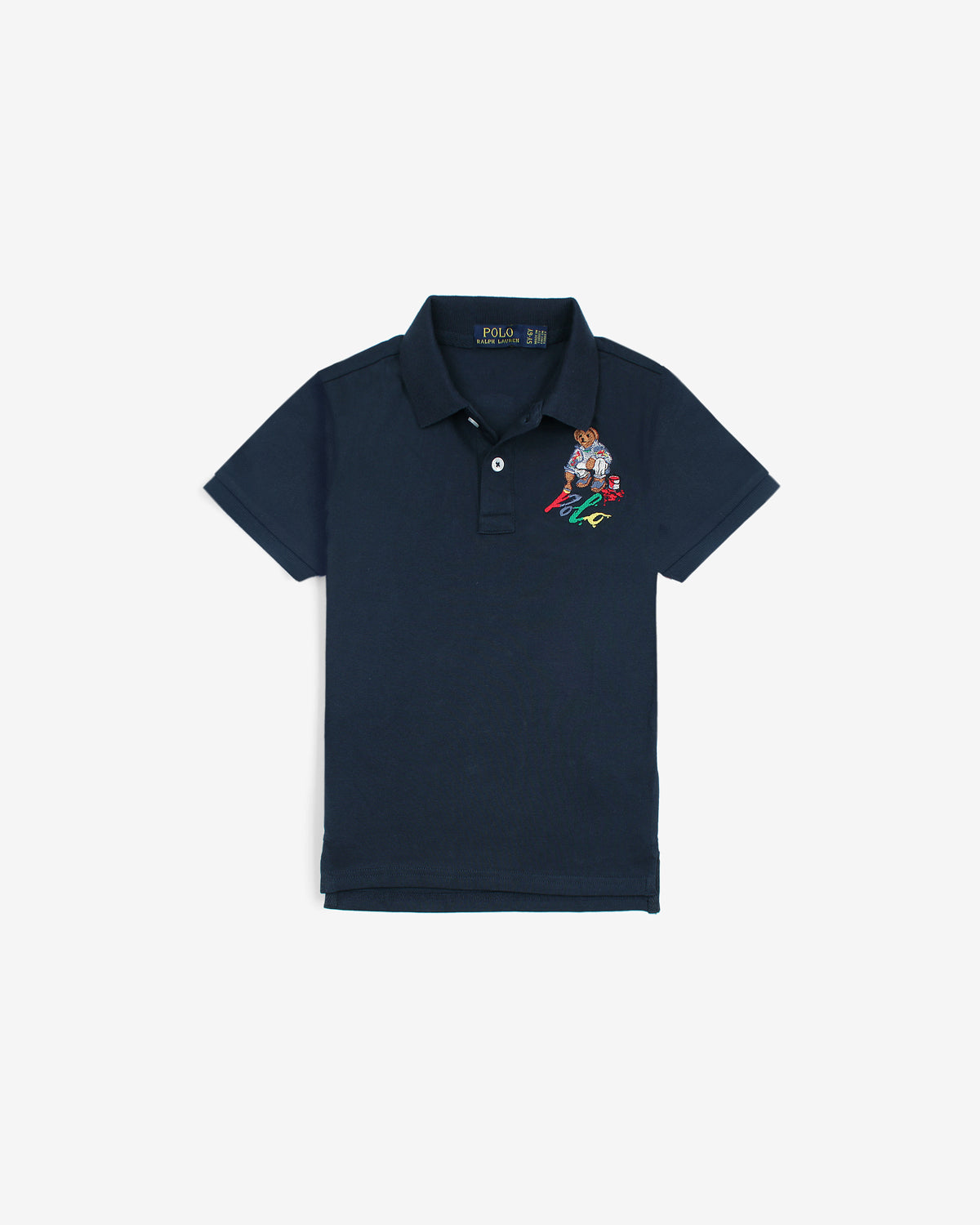 Premium Kids Color Bear Polo - Navy Blue
