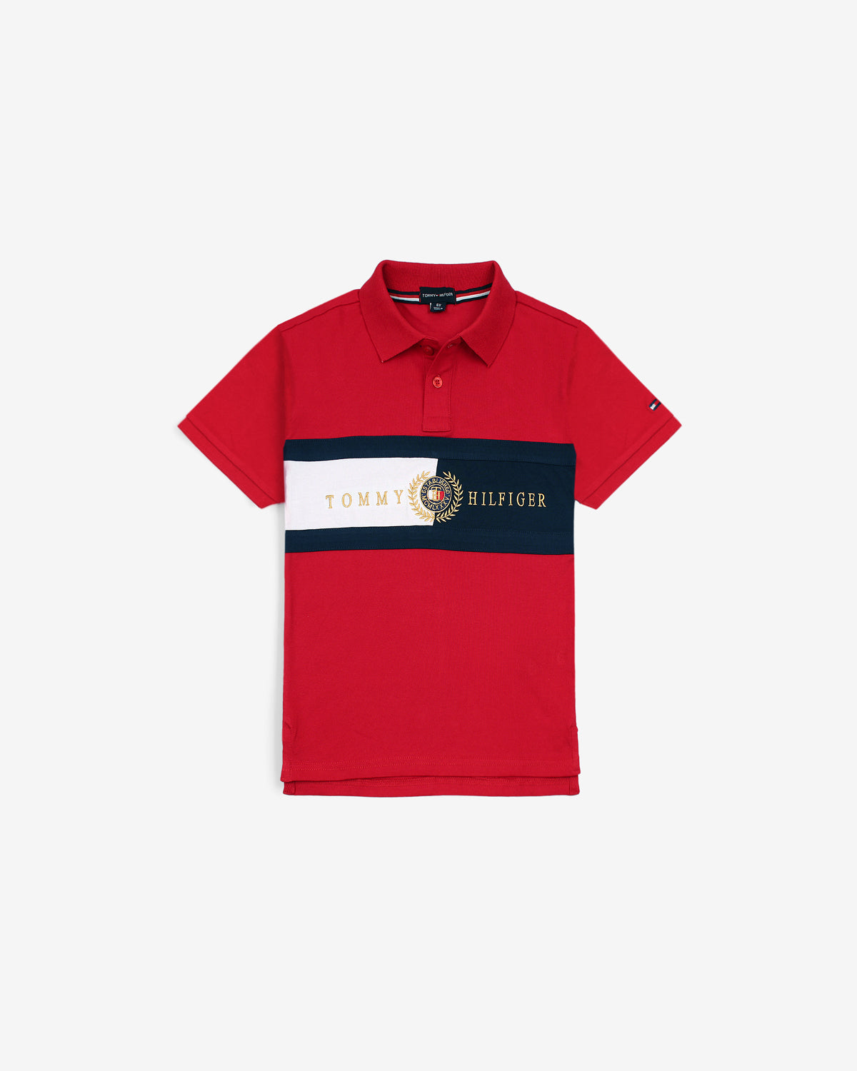 Exclusive Tommy Kids Block Polo - Red