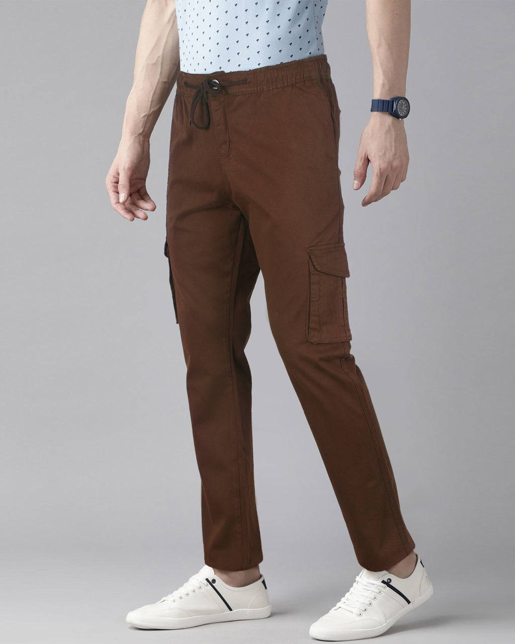 Exclusive Cotton Cargo Trouser - Choc Brown