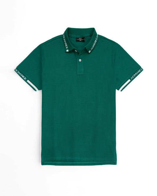 A-X Collar Design Polo - Green