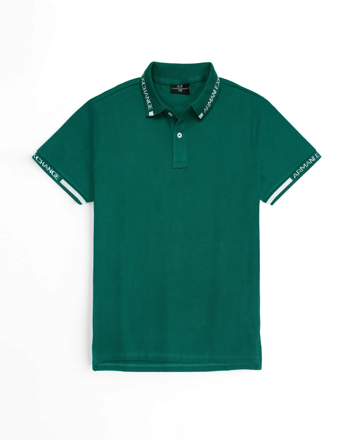 A-X Collar Design Polo - Green