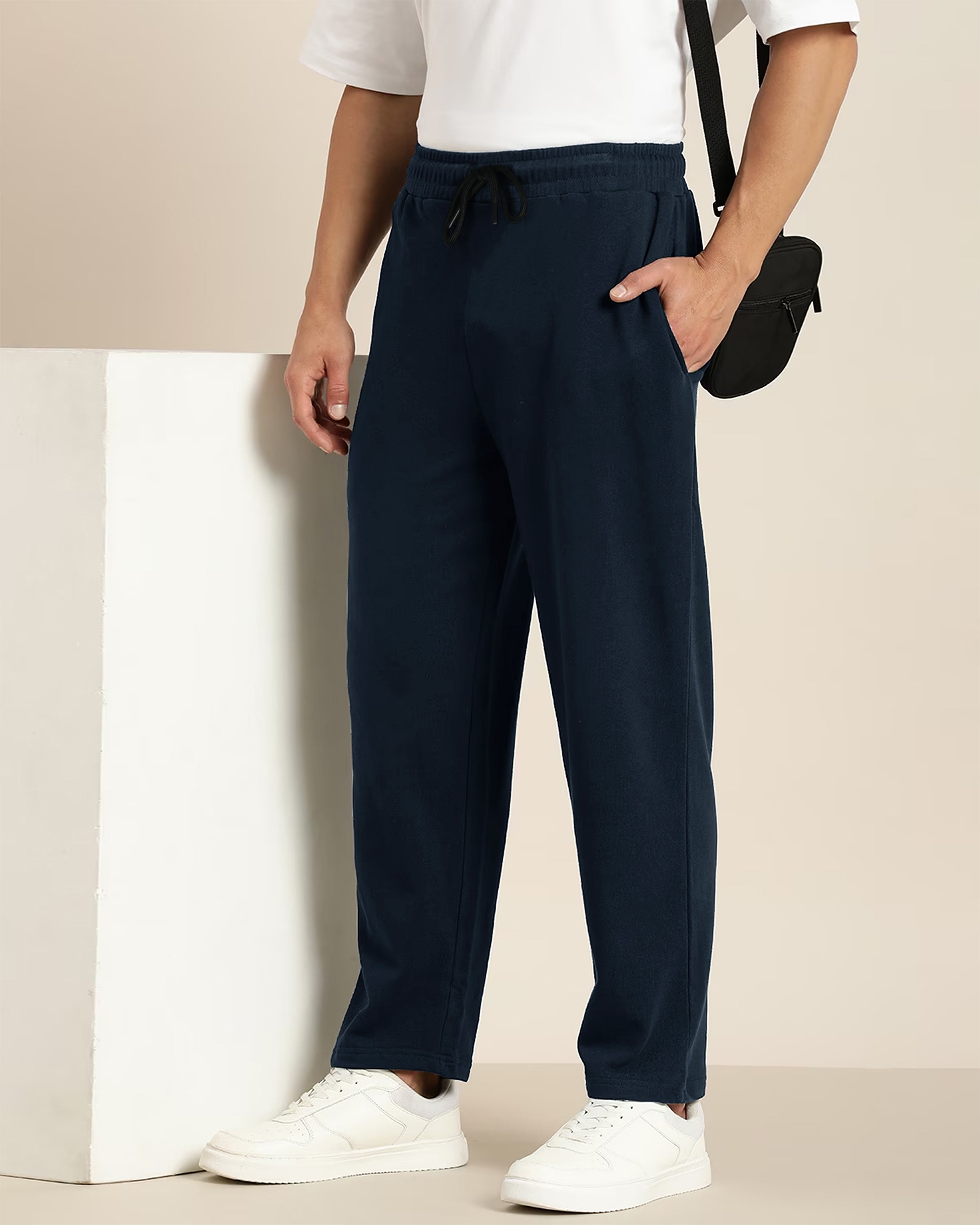 Exclusive Loose Fit Fleece Trouser - Navy Blue