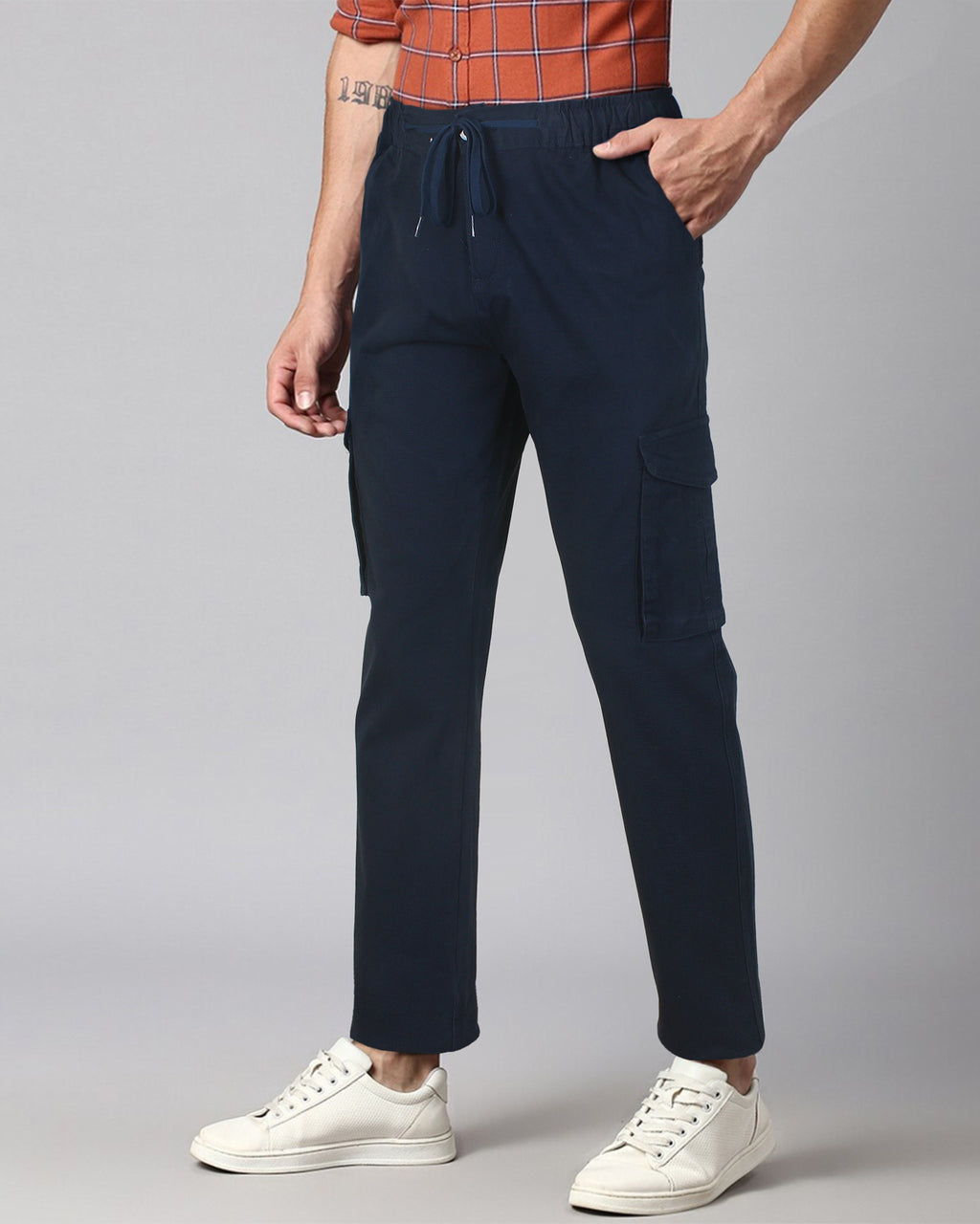 Exclusive Cotton Cargo Trouser - Navy Blue