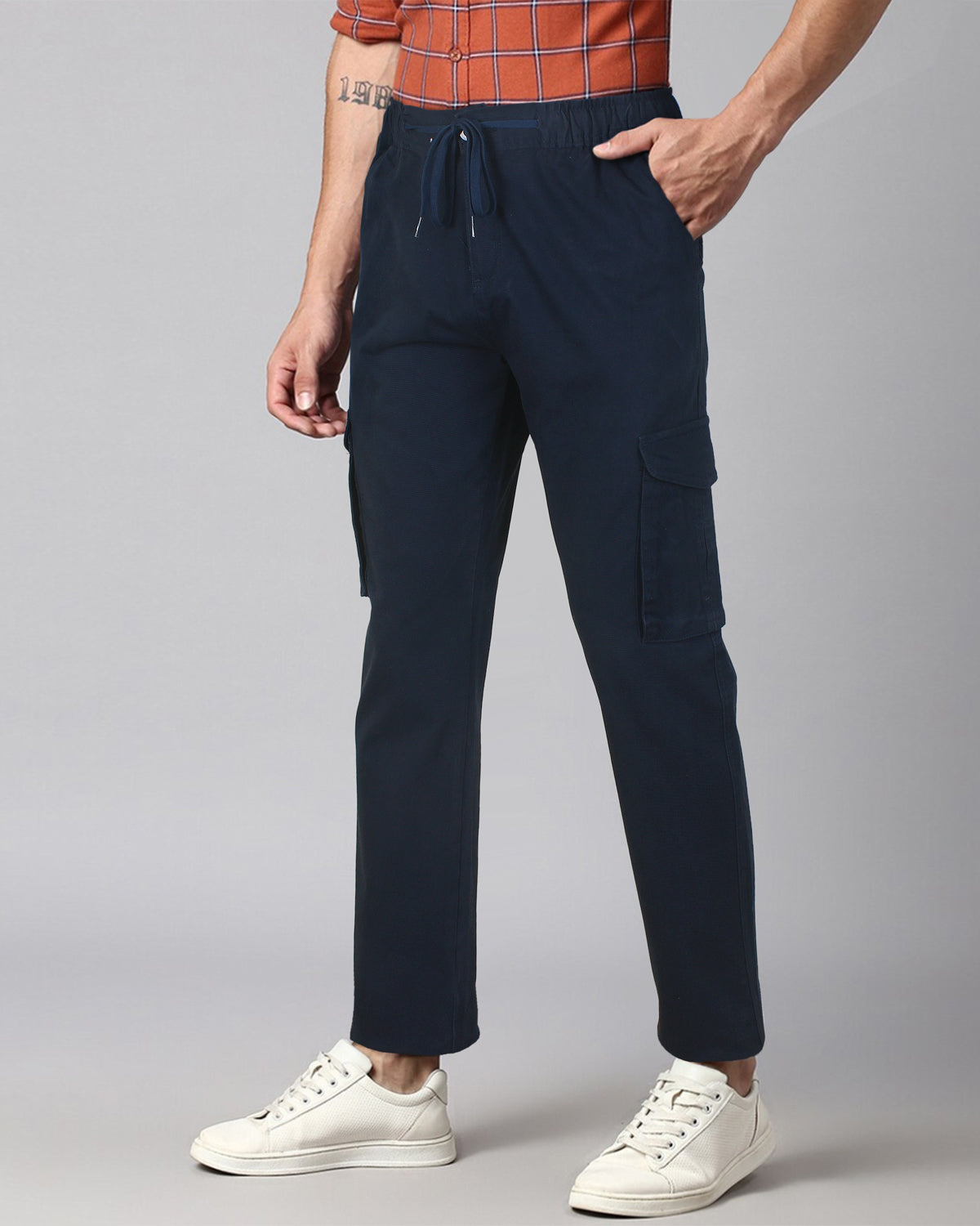 Exclusive Cotton Cargo Trouser - Navy Blue