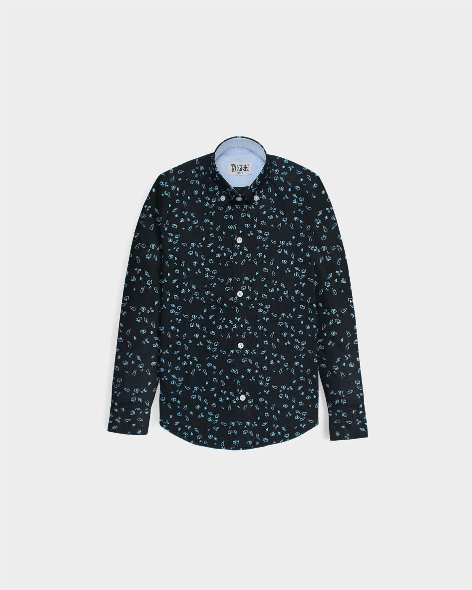 Kids Multi Printed Shirt - Black