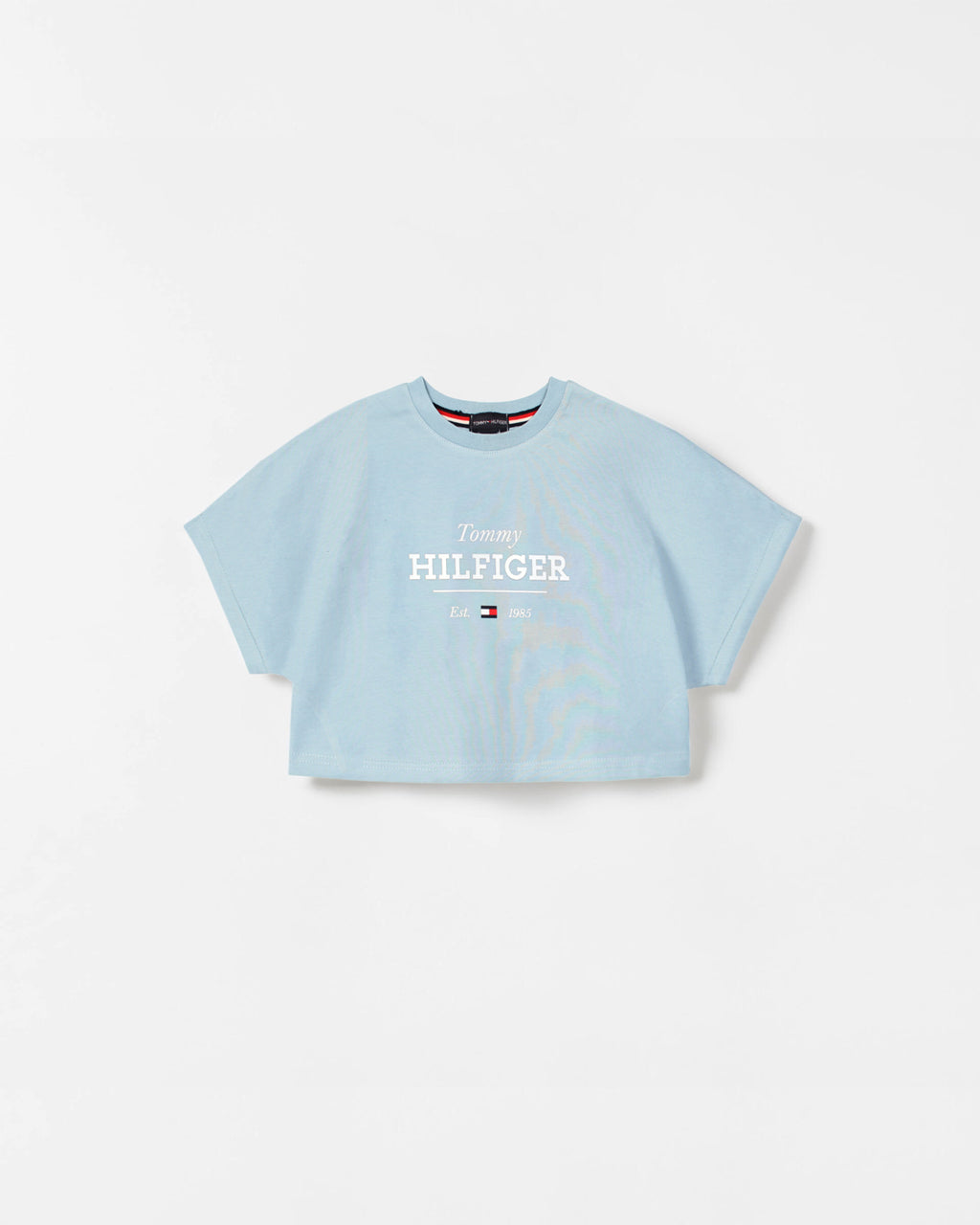 Exclusive Hilfiger Girls Crop Top Tee - Sky Blue