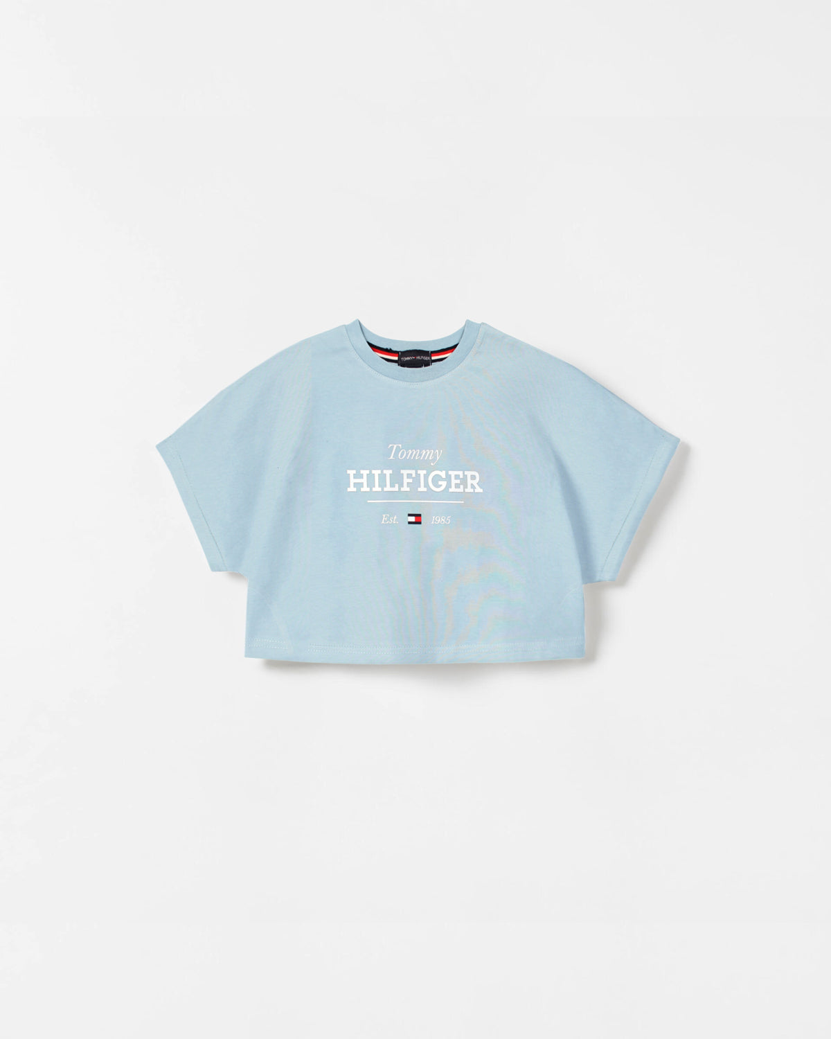 Exclusive Hilfiger Girls Crop Top Tee - Sky Blue