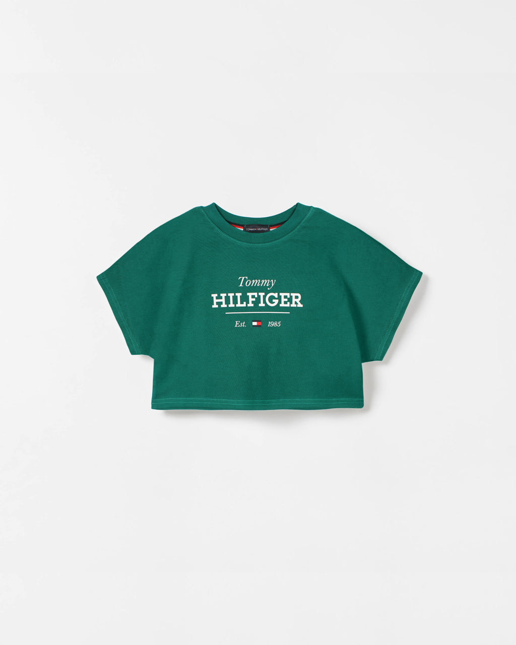 Exclusive Hilfiger Girls Crop Top Tee - Premium Green