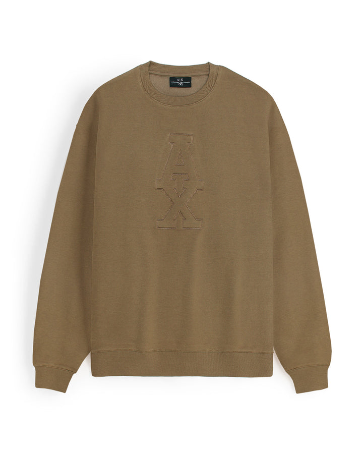Exclusive A-X Men Embossed Sweat - Brown