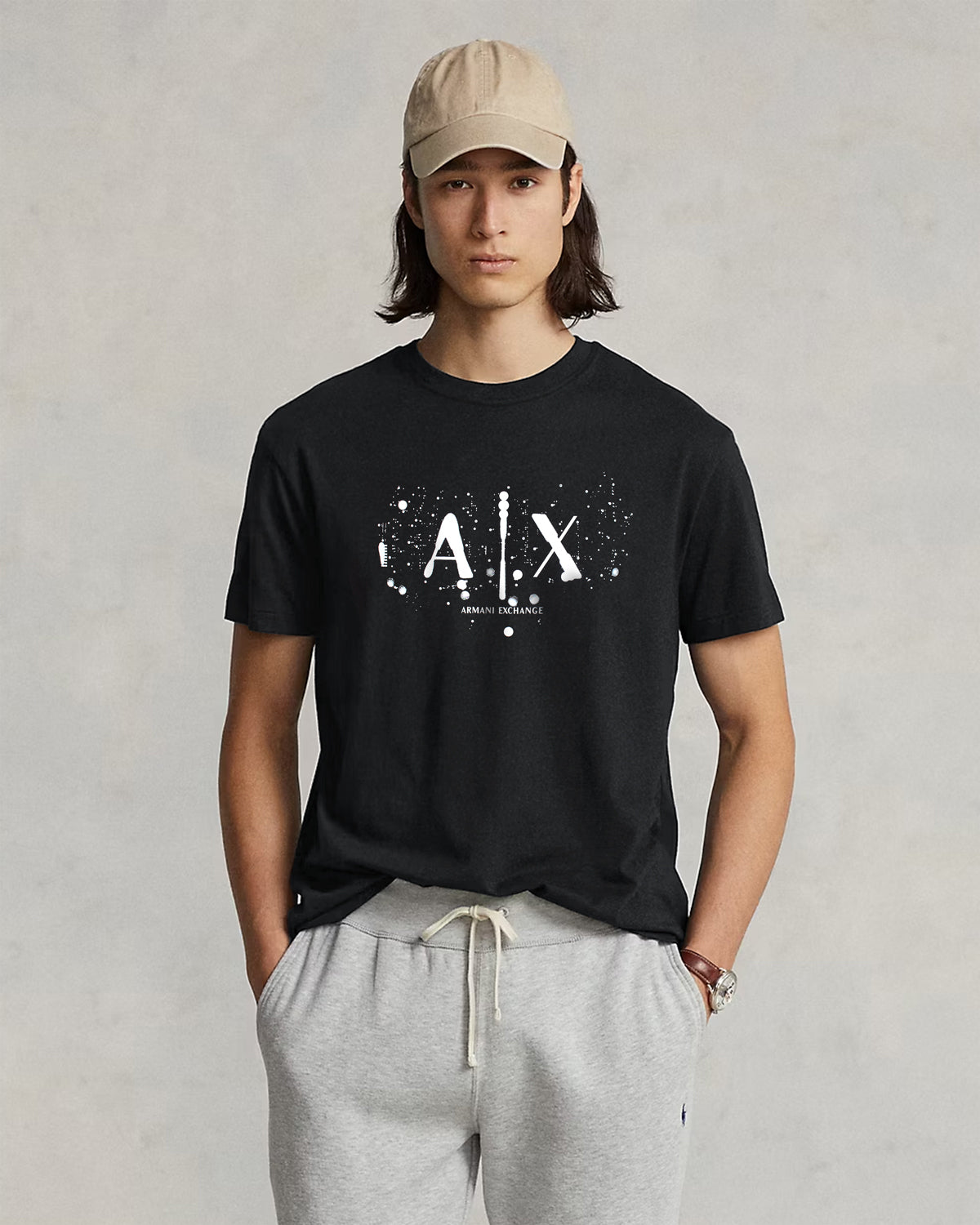 Exclusive A-X Designer Men Tee - Black