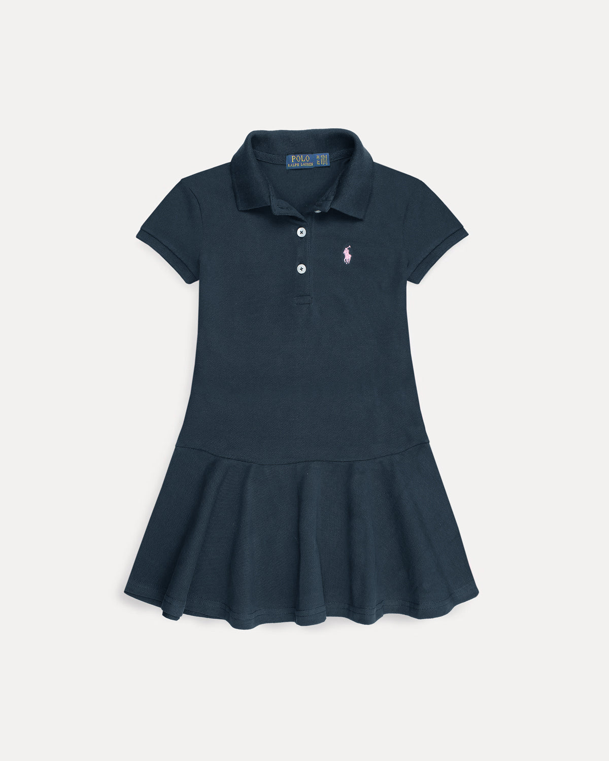 Baby Girl Iconic Polo Dress - Navy Blue