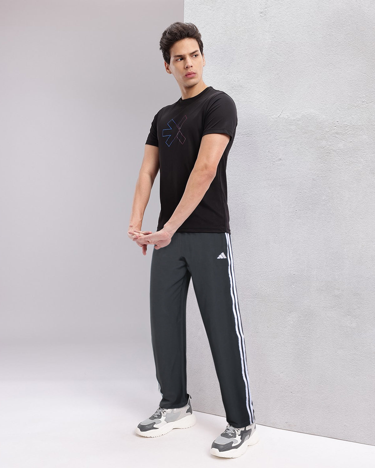 Adi. Tricot Three Stripes Track Pant - Grey