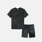 Premium Kids Acid Wash Co-ord Set - Black