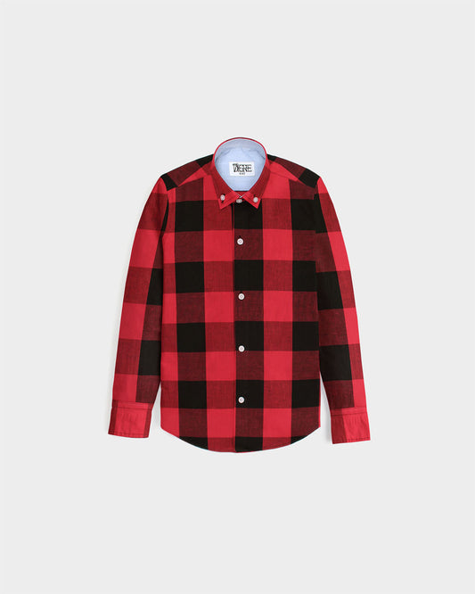 Kids Big Checkered Shirt - Red