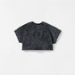 Lac. Baby Girl Acid Wash Cropped T-Shirt - Black