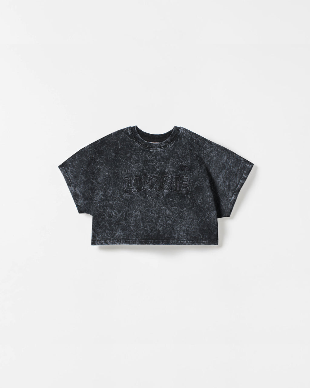 Lac. Baby Girl Acid Wash Cropped T-Shirt - Black