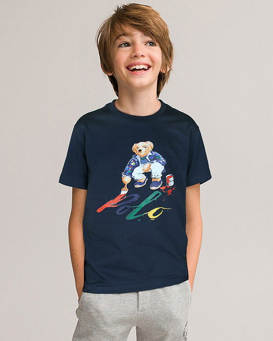 Exclusive Bear Polo Kids Tee - Navy Blue