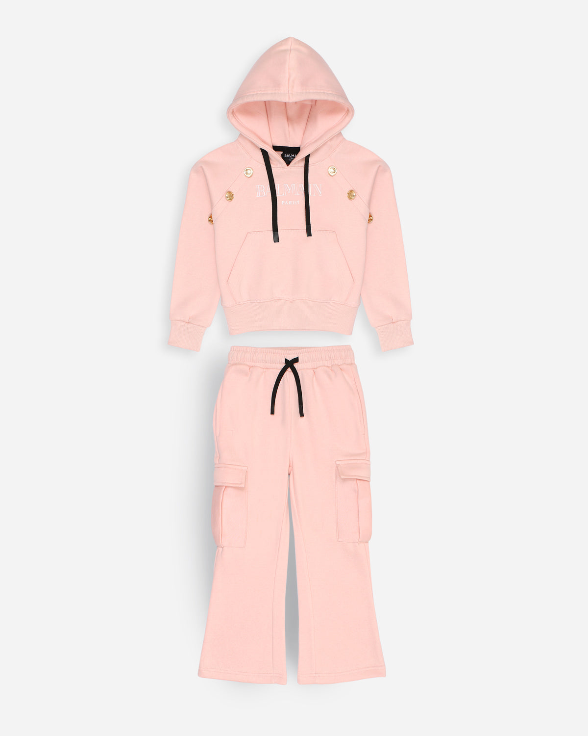 Hodded Baby Girls Tracksuit Set - Pink