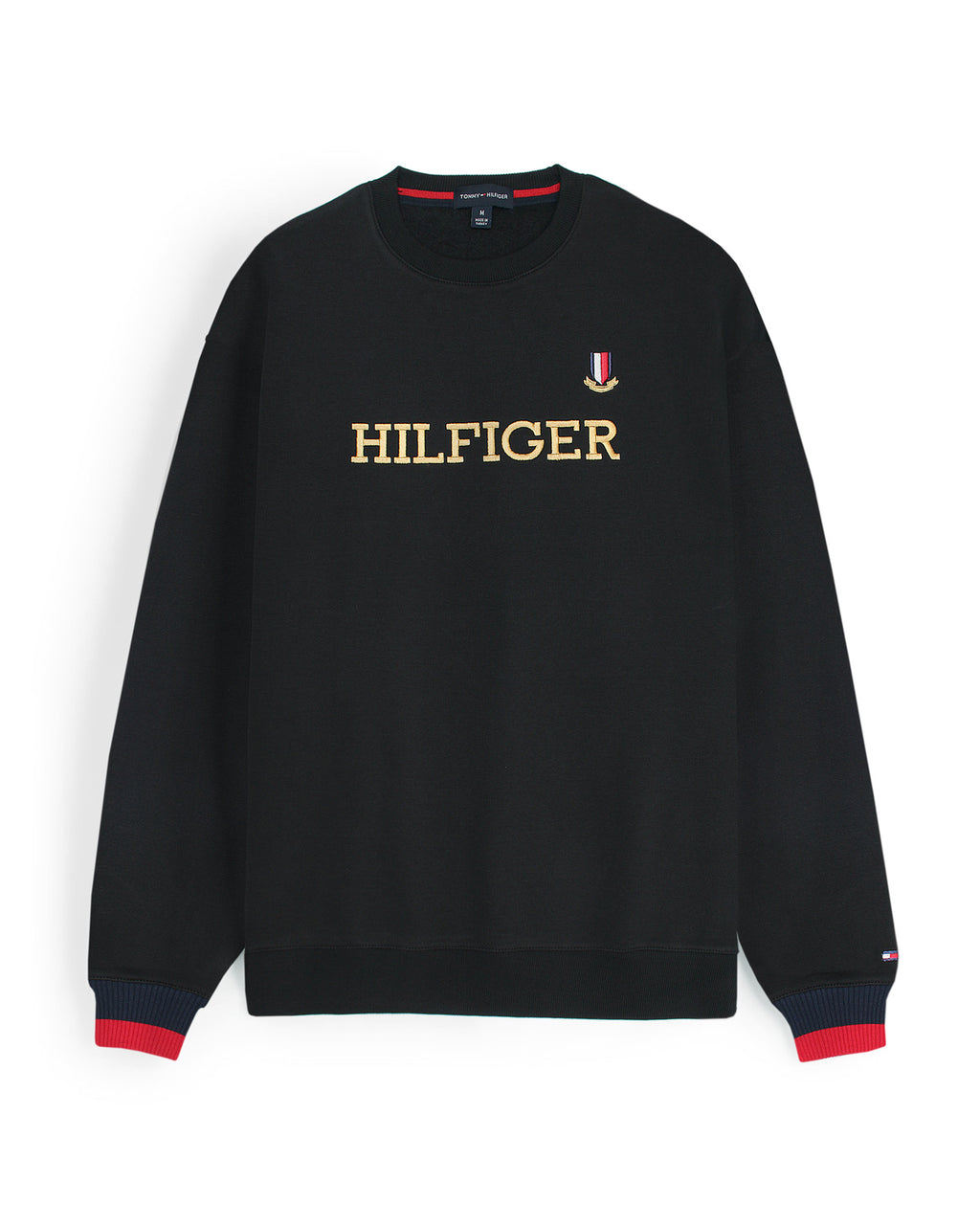 Premium Mens Flag Tommy Sweat - Black